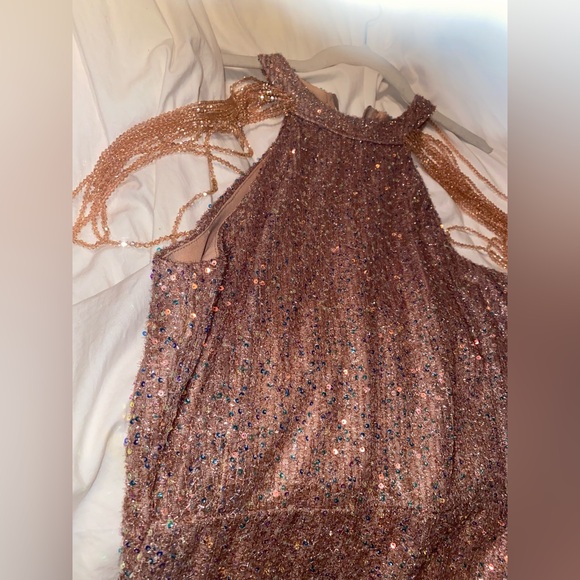 Sequin Beaded Mini Dress-L-XL - Picture 5 of 6